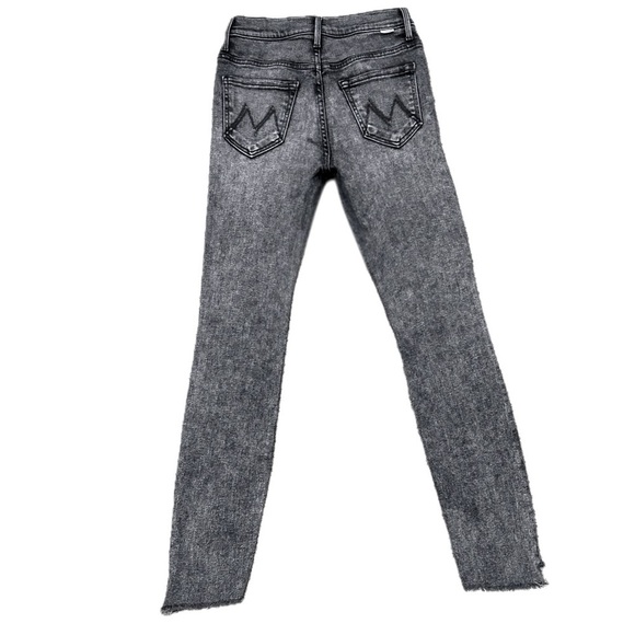 ππ MOTHER The Stunner Zip Ankle Step Fray Jeans | Train Stops Gray Womenβs Sz 25 - Picture 2 of 9